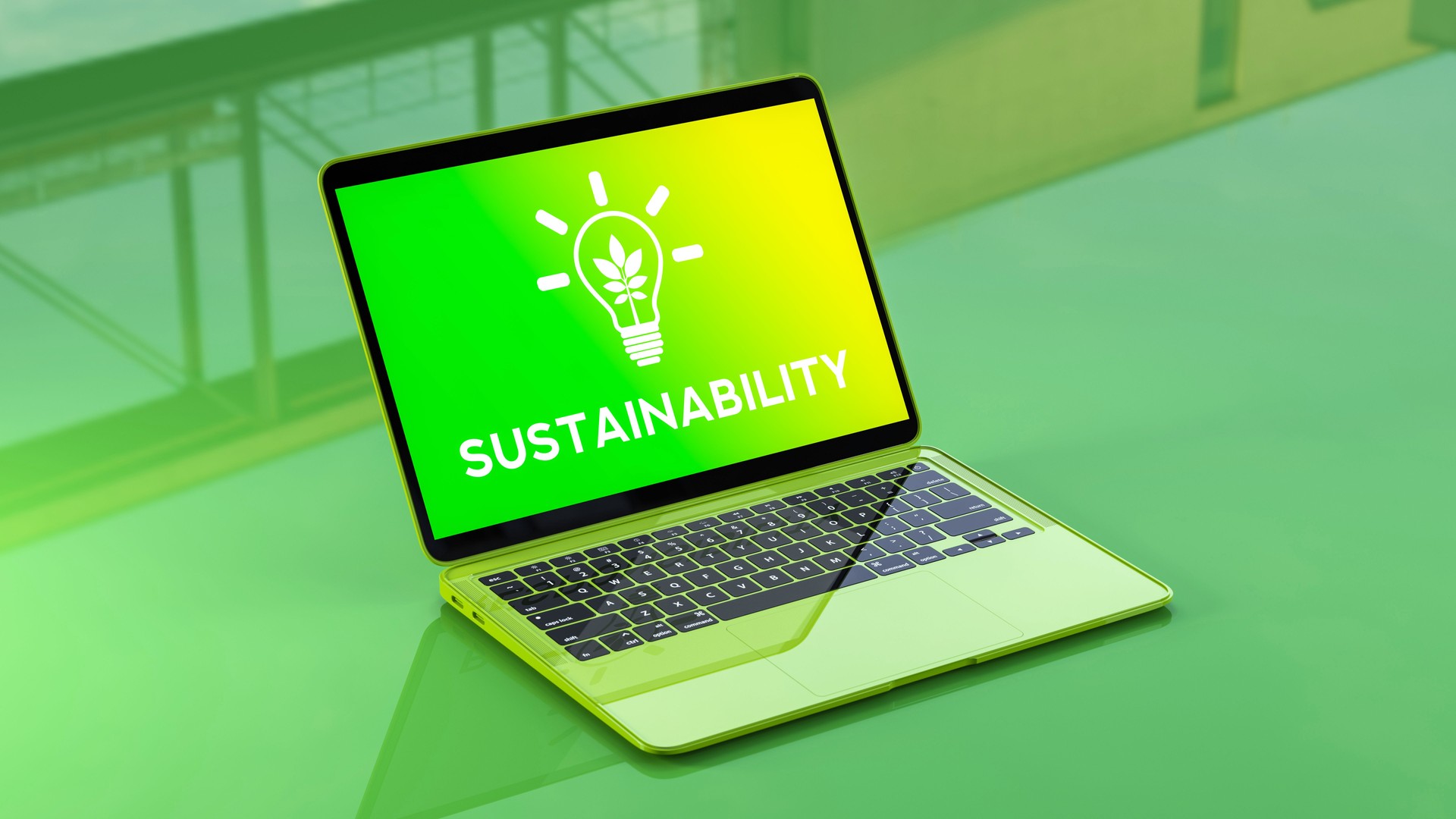 Sustainability Green Technology Laptop Icon